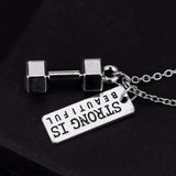 Premium Barbell Fitness Kettlebell Dumbbell Weightlifting Necklace Premium Barbell Fitness Kettlebell Dumbbell Weightlifting Necklace
