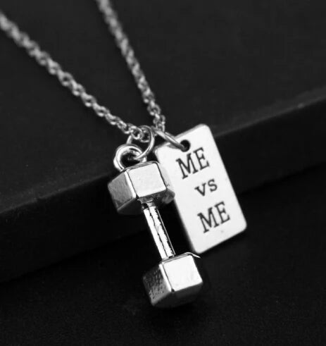 Premium Barbell Fitness Kettlebell Dumbbell Weightlifting Necklace