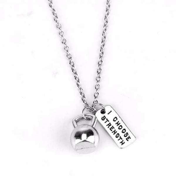 Premium Barbell Fitness Kettlebell Dumbbell Weightlifting Necklace
