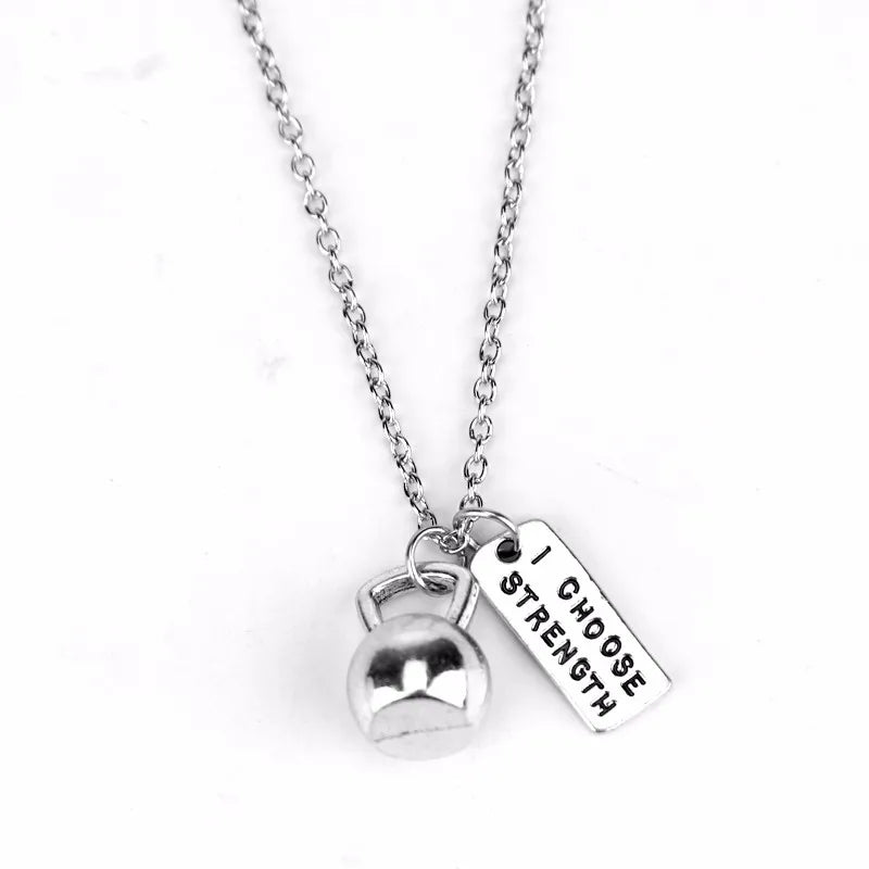 Premium Barbell Fitness Kettlebell Dumbbell Weightlifting Necklace