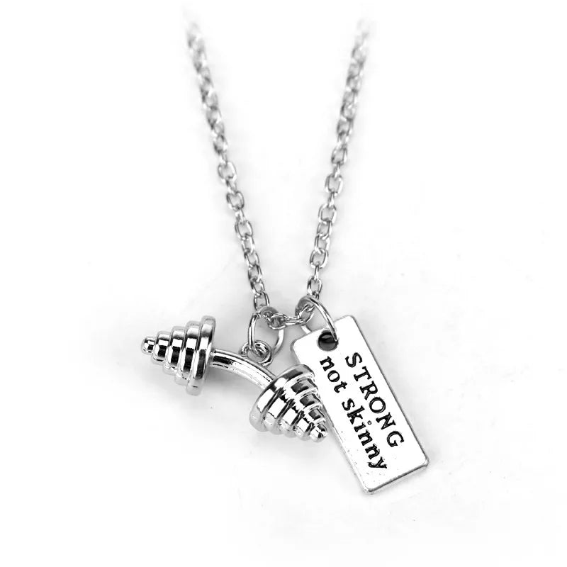 Premium Barbell Fitness Kettlebell Dumbbell Weightlifting Necklace