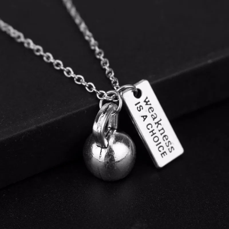 Premium Barbell Fitness Kettlebell Dumbbell Weightlifting Necklace