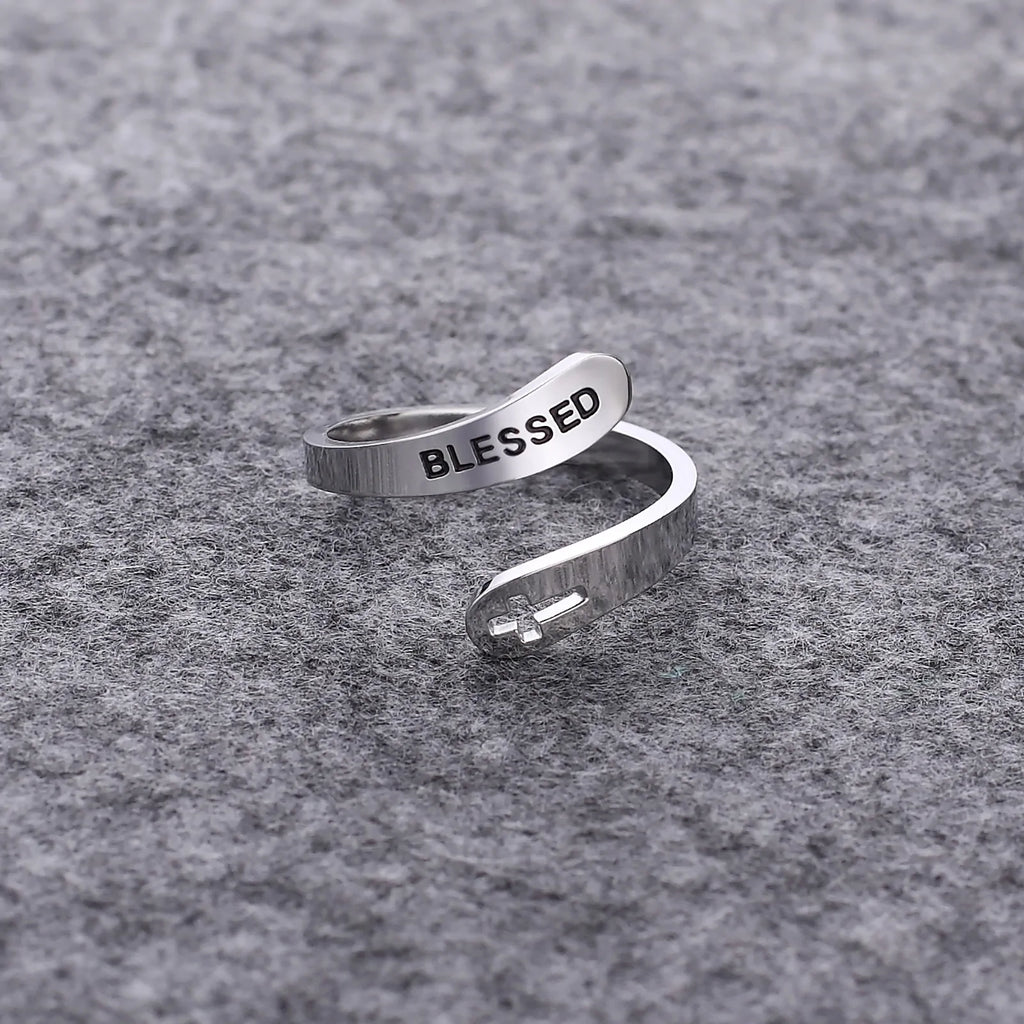 Love Faith Hope Jesus Cross Ring