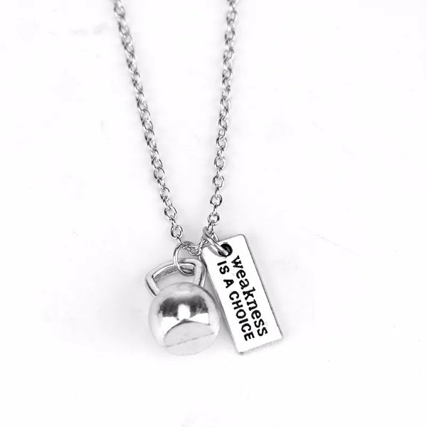 Premium Barbell Fitness Kettlebell Dumbbell Weightlifting Necklace