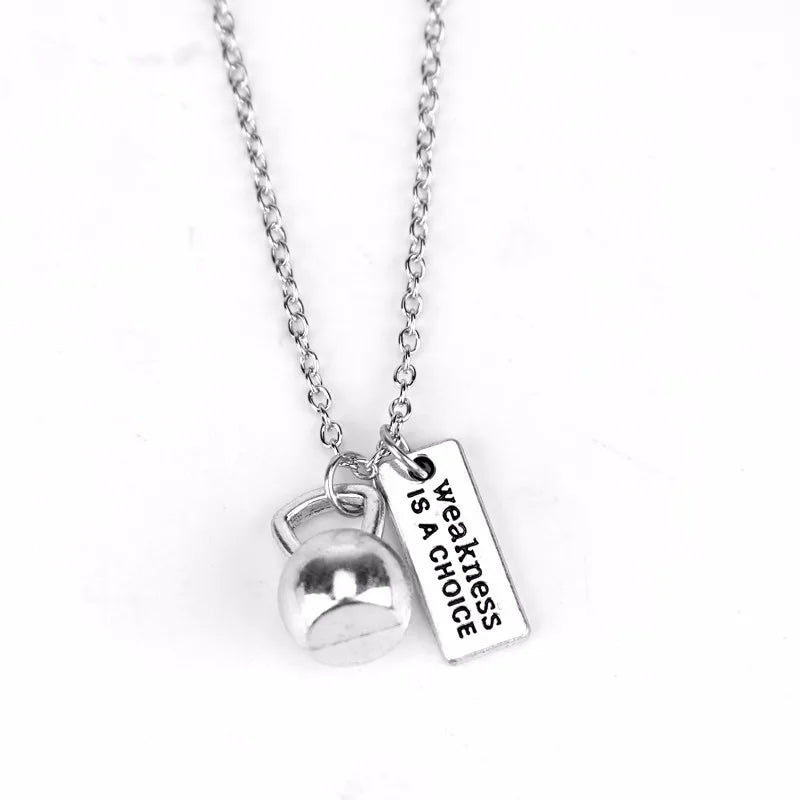 Premium Barbell Fitness Kettlebell Dumbbell Weightlifting Necklace