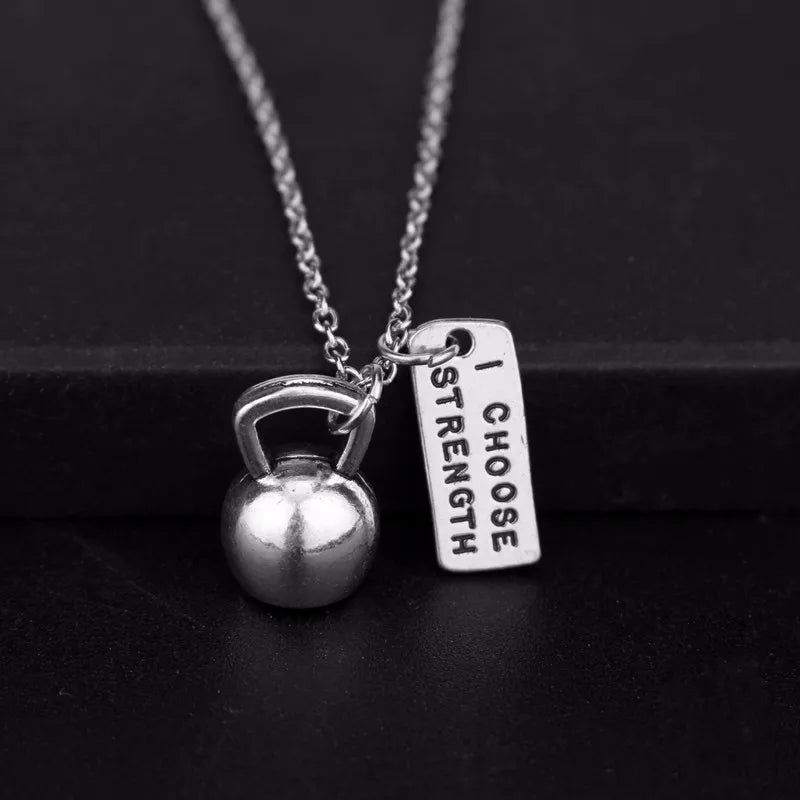 Premium Barbell Fitness Kettlebell Dumbbell Weightlifting Necklace
