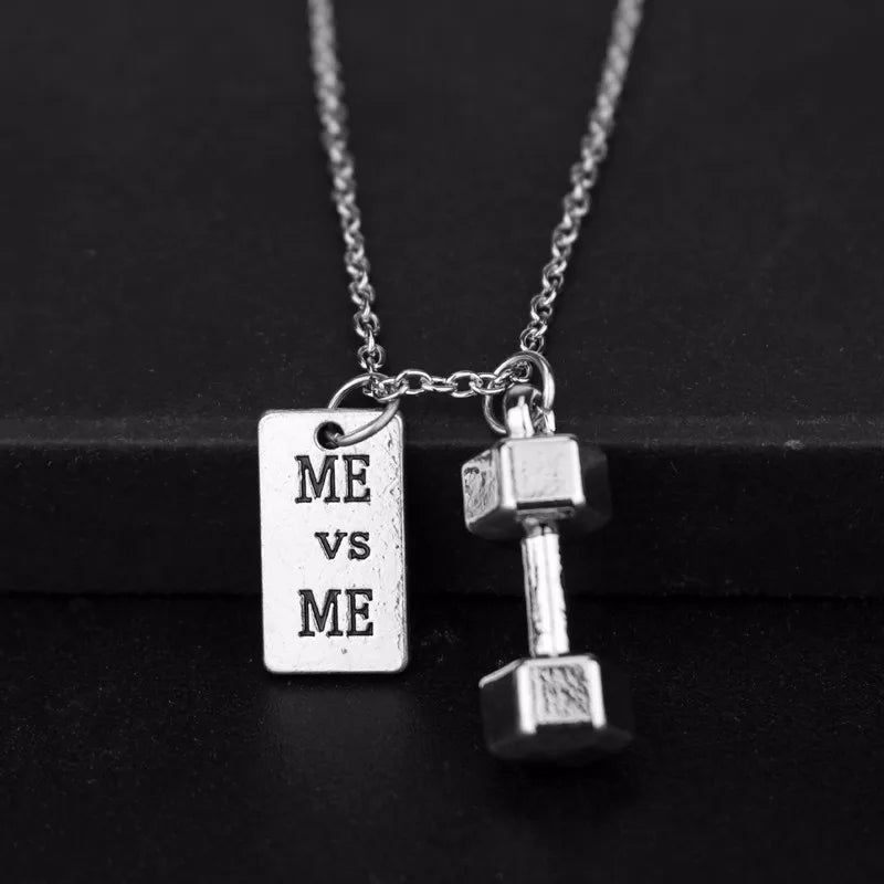 Premium Barbell Fitness Kettlebell Dumbbell Weightlifting Necklace