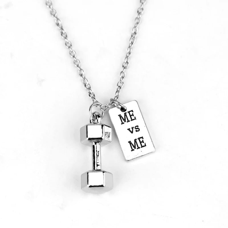 Premium Barbell Fitness Kettlebell Dumbbell Weightlifting Necklace