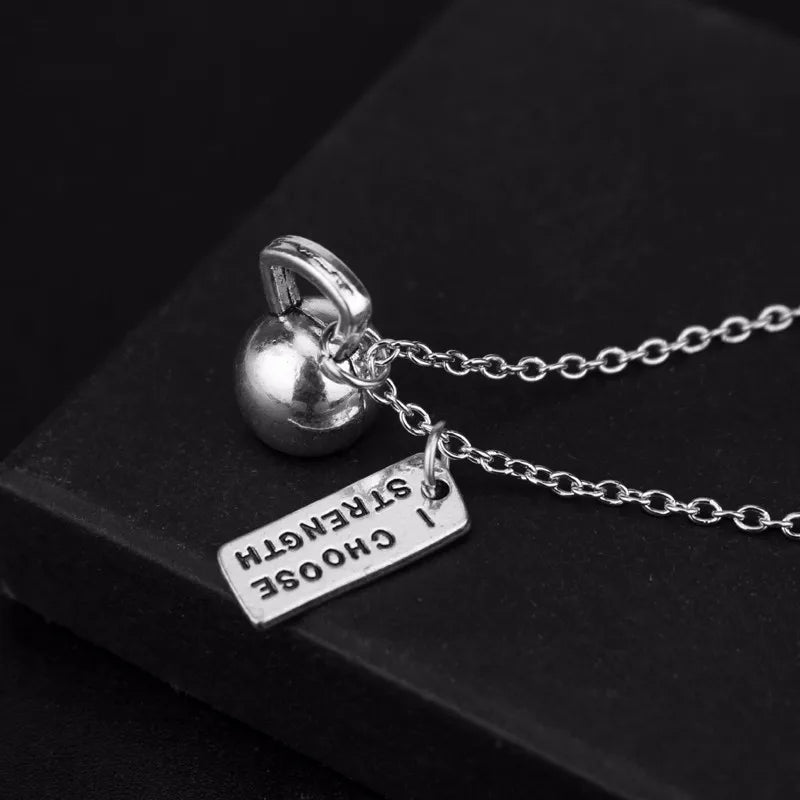 Premium Barbell Fitness Kettlebell Dumbbell Weightlifting Necklace