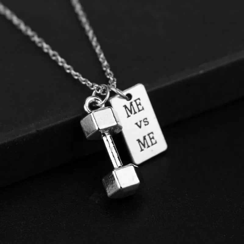 Premium Barbell Fitness Kettlebell Dumbbell Weightlifting Necklace