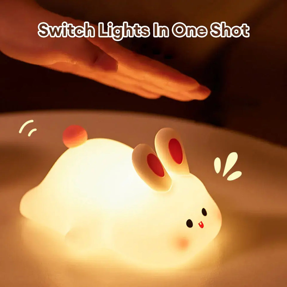 Cute Rabbit Bedside Light Up Lamp
