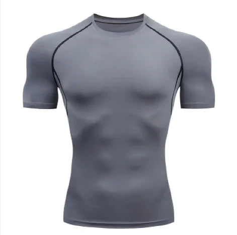 Solid Color Quick-Drying Gym Shirt | Short Sleeve Compression Shirt