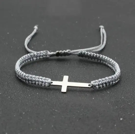 Faith Rope Cross Bracelet | Religious Jesus Cross Bracelet