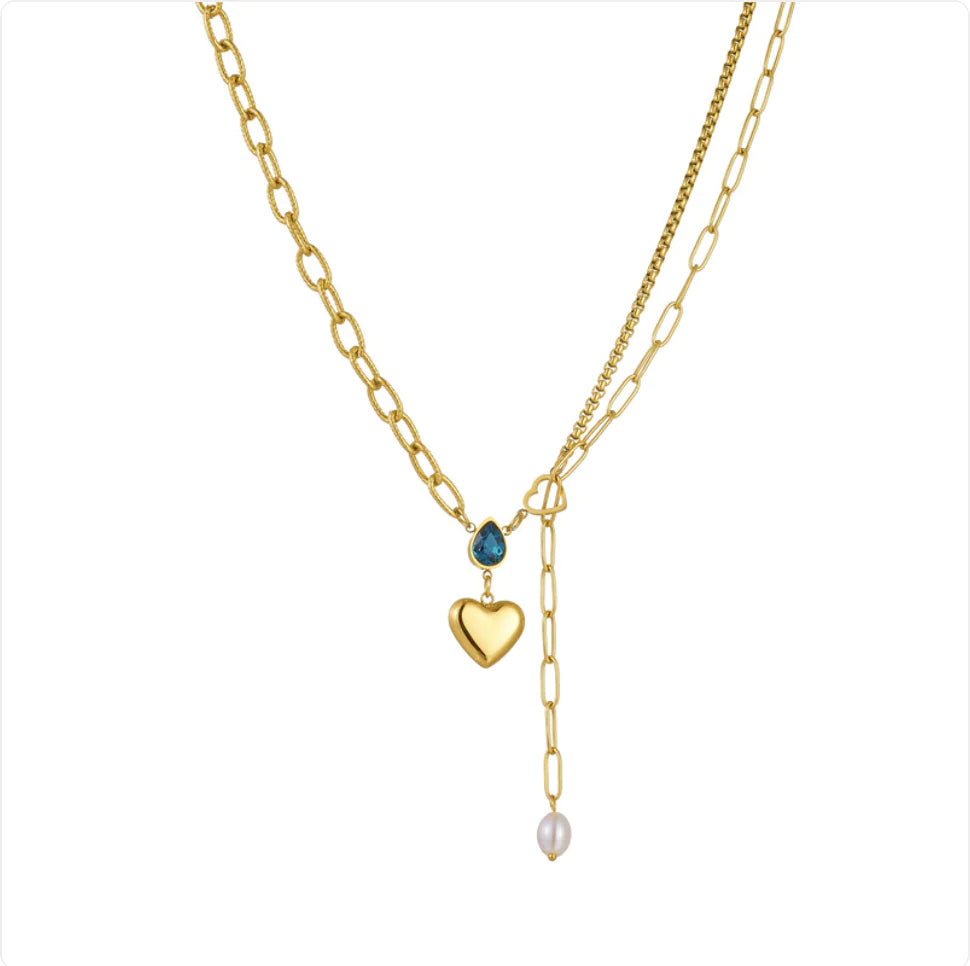 Elegant Pearl Heart Pendant Necklace | Heart Necklace