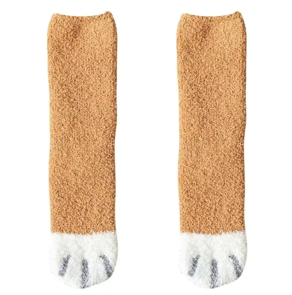 Women's Cute Cat Paw Fleece Socks