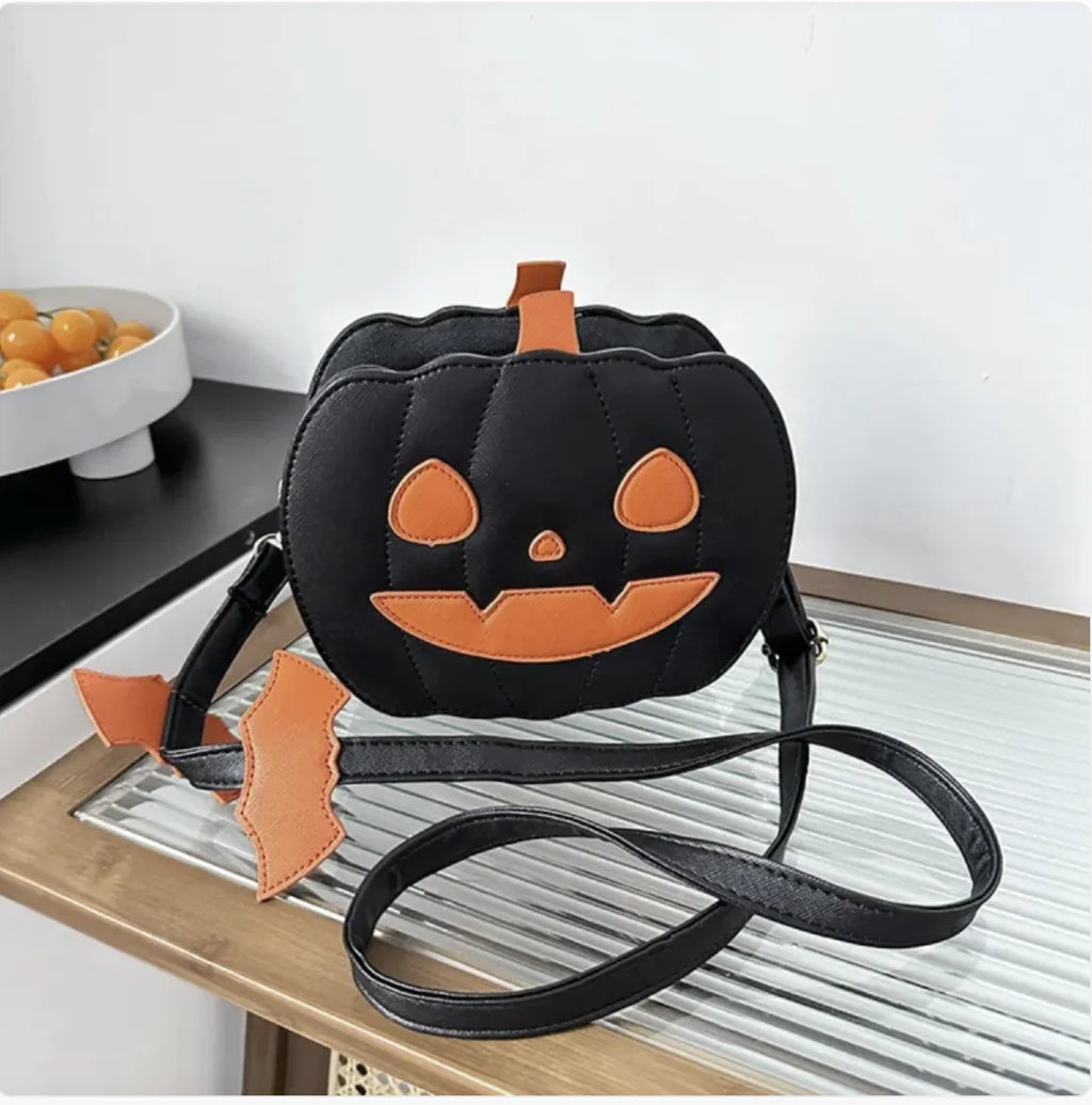 Halloween Pumpkin Crossbody Bag - Novelty Halloween Horror Shoulder Purse for Women