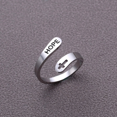 Love Faith Hope Jesus Cross Ring
