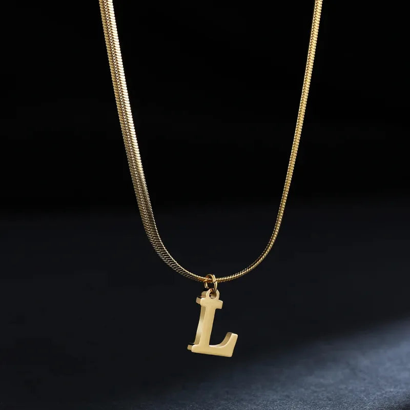 Elegant A-Z Stainless Steel Pendant Necklace