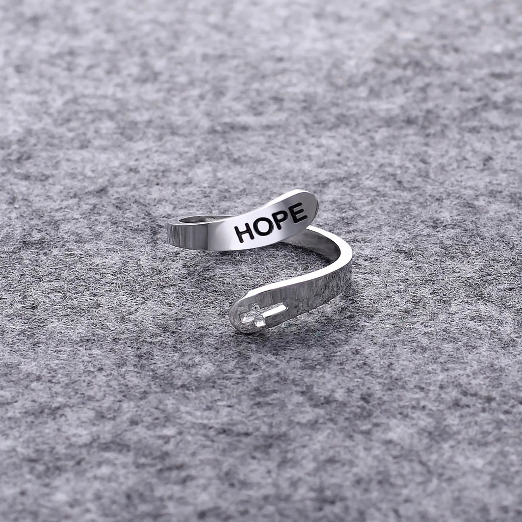 Love Faith Hope Jesus Cross Ring