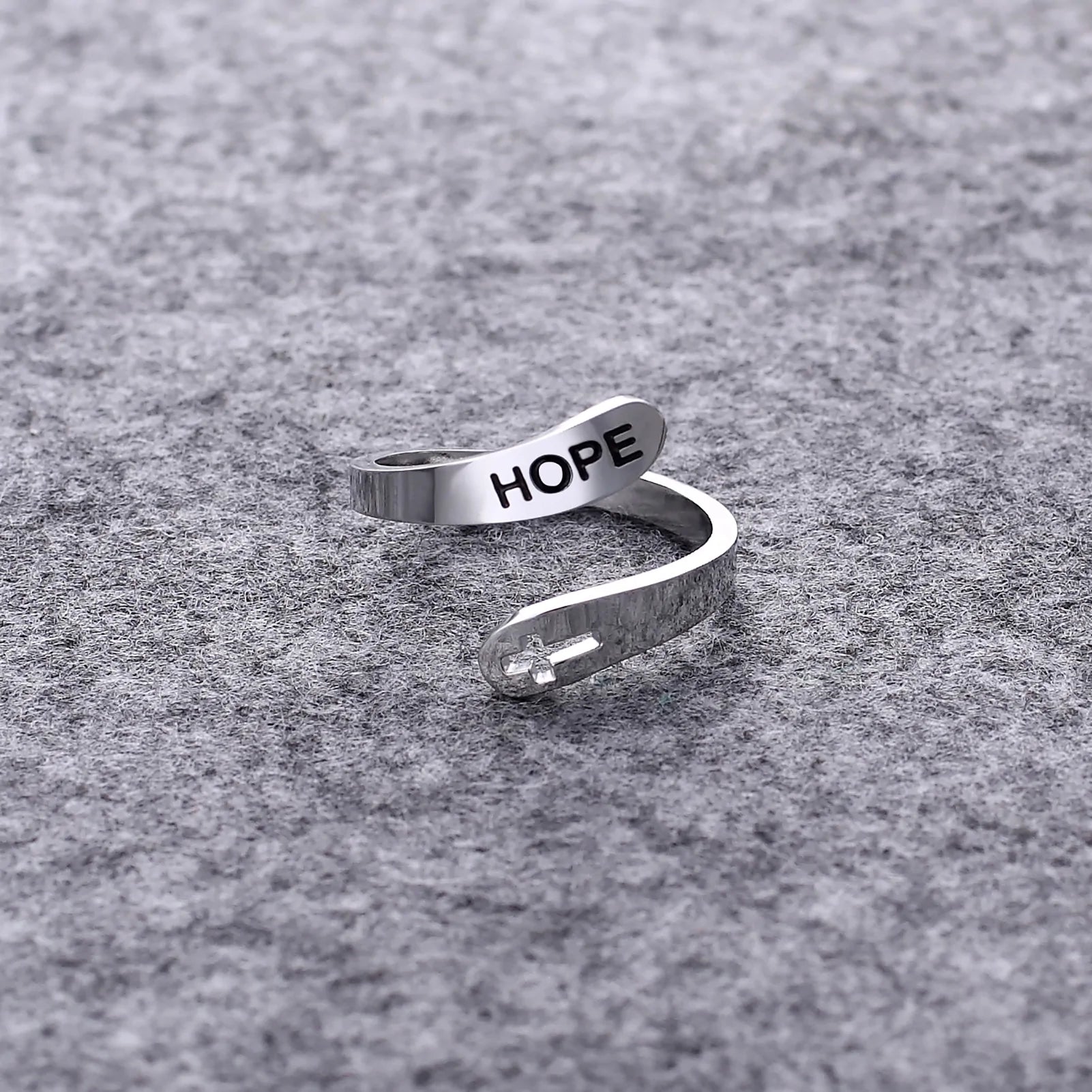 Love Faith Hope Jesus Cross Ring