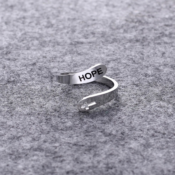 Love Faith Hope Jesus Cross Ring