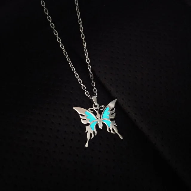 Stainless Steel Glow In The Dark Cross Necklace