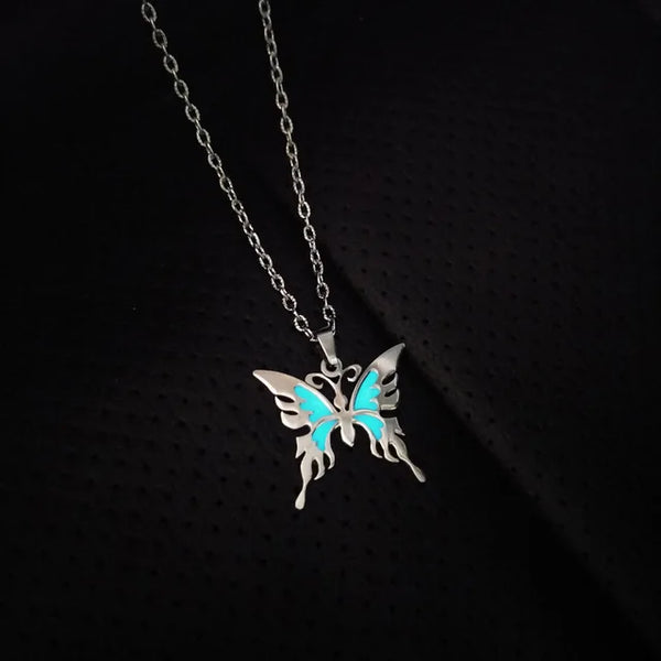 Stainless Steel Glow In The Dark Cross Necklace