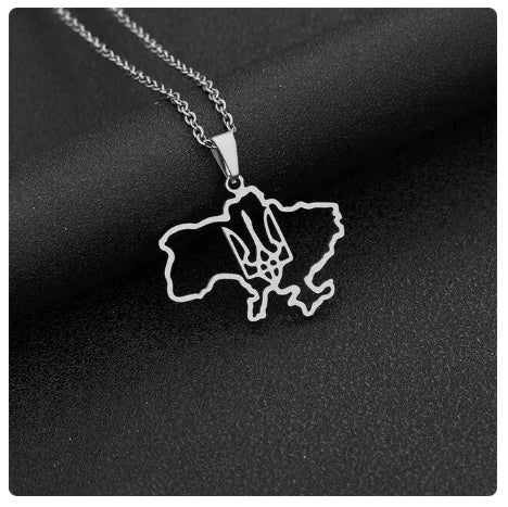 Ukraine Map Pendant Necklace Main image