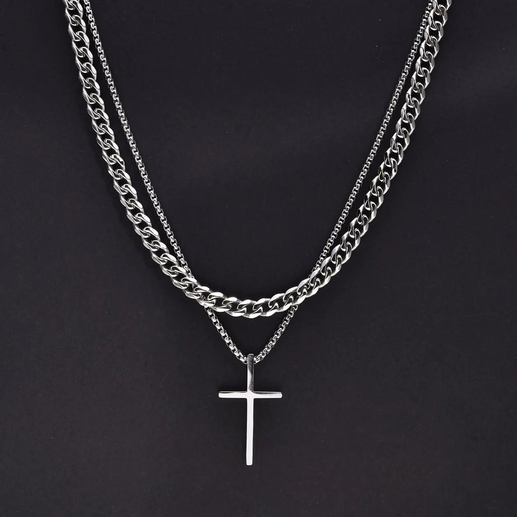 Sleek Men's Cross Necklace
