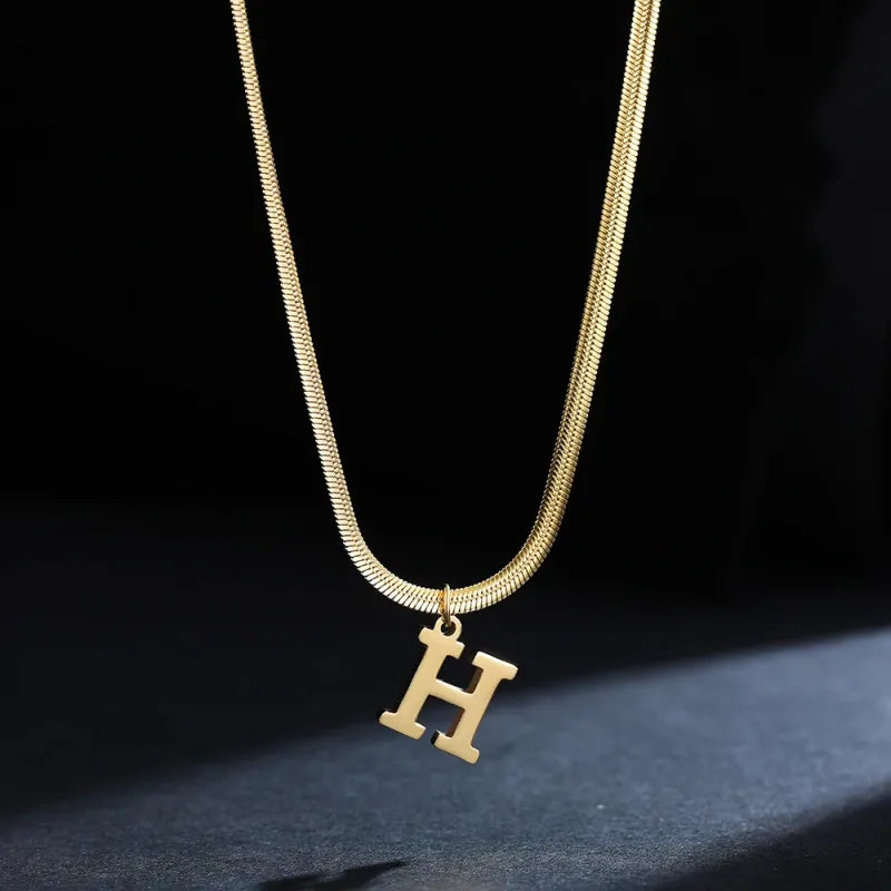 Elegant A-Z Stainless Steel Pendant Necklace