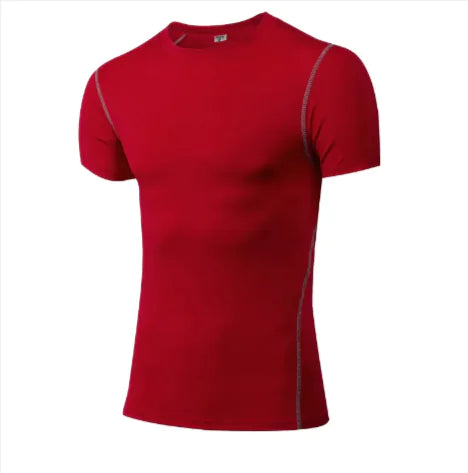 Solid Color Quick-Drying Gym Shirt | Short Sleeve Compression Shirt