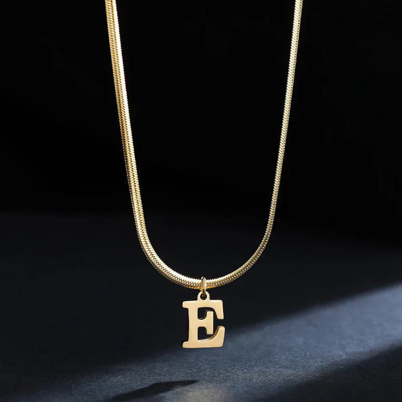 Elegant A-Z Stainless Steel Pendant Necklace