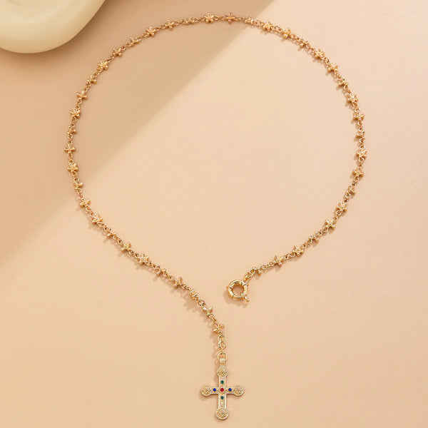 Vintage Gothic Cross Pendant Necklace