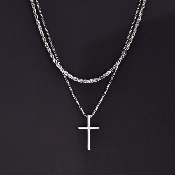 Sleek Men's Cross Necklace