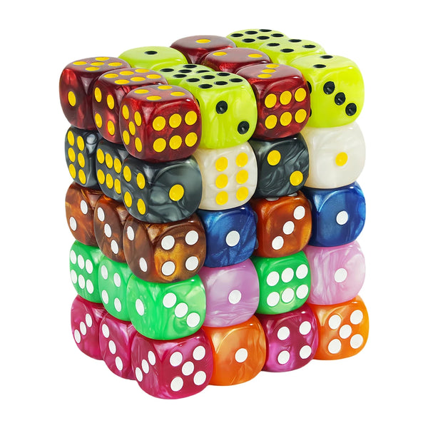 16MM Round Corner RPG Dice Set 6-Sided Marble Acrylic Dices for Tabletop Game Roleplaying Game Dice