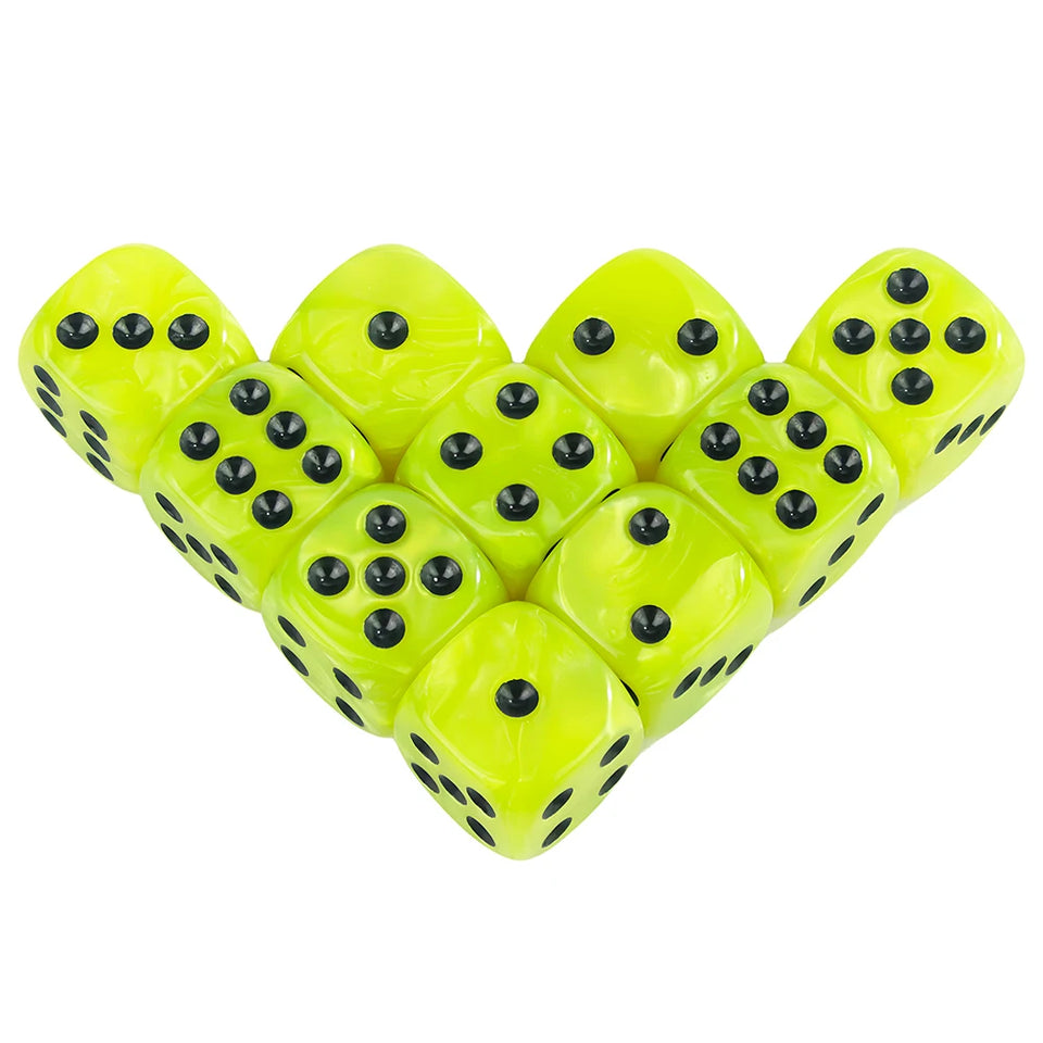 16MM Round Corner RPG Dice Set 6-Sided Marble Acrylic Dices for Tabletop Game Roleplaying Game Dice