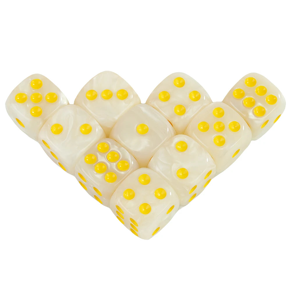 16MM Round Corner RPG Dice Set 6-Sided Marble Acrylic Dices for Tabletop Game Roleplaying Game Dice