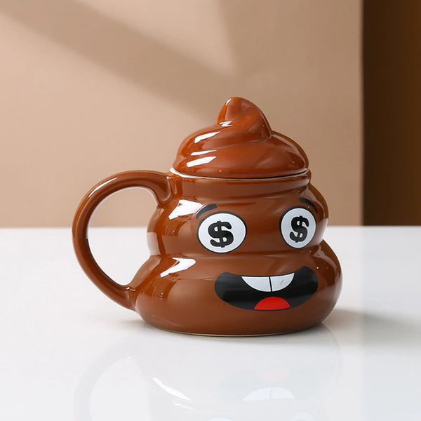 Poop Emoji Ceramic Mug 500ml Creative Coffee Cup | Funny Prank Drinkware Mug for Birthday Christmas Gift Mug