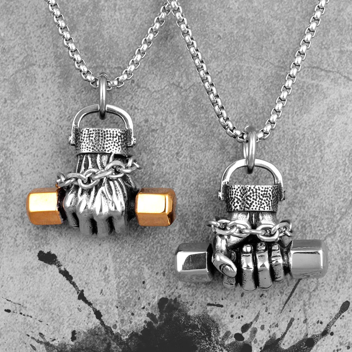 Fitness Fist Dumbbell Necklace | Gym Workout Dumbell Necklace Secondary image