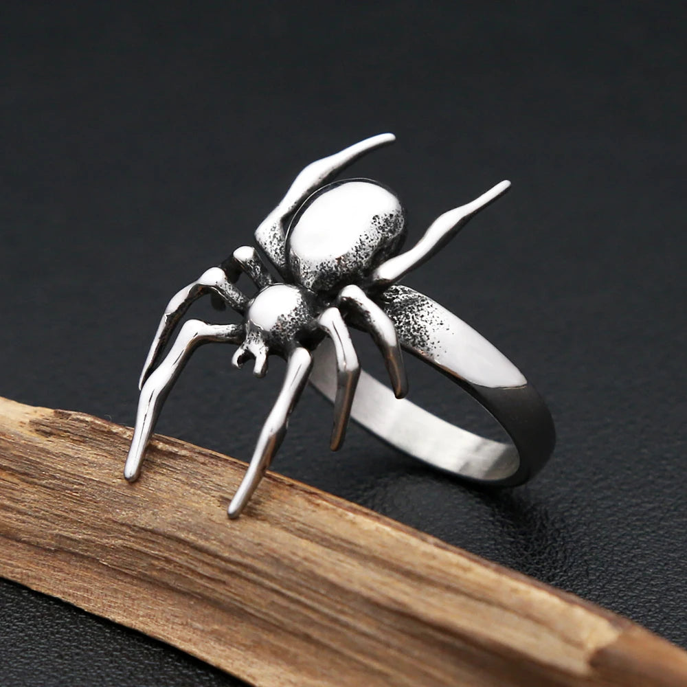 Vintage 316L Stainless Steel Spider Ring | Halloween Goth Spider Ring Main image