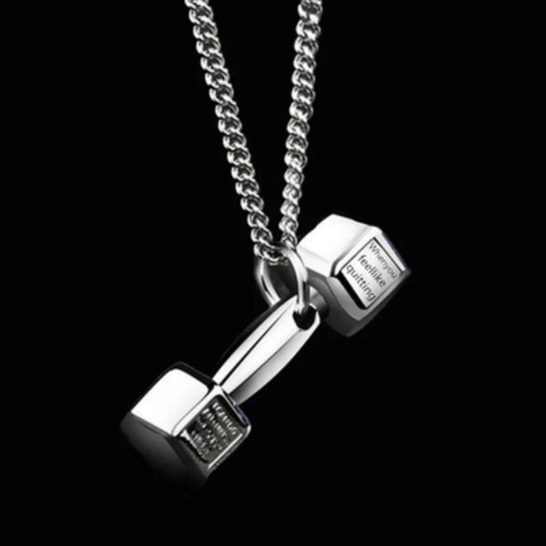 Gym Dumbbell Pendant Necklace | Barbell Dumbbell Gift Bodybuilding Necklace