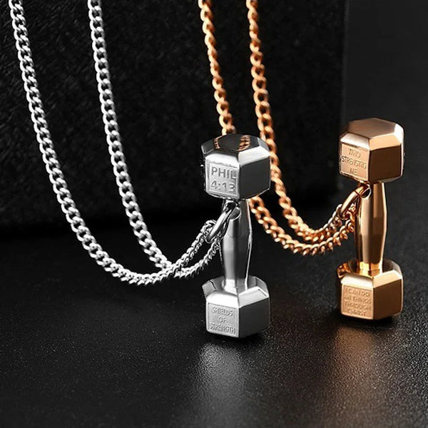 Gym Dumbbell Necklace | Bodybuilding Necklace Barbell Dumbbell Gift