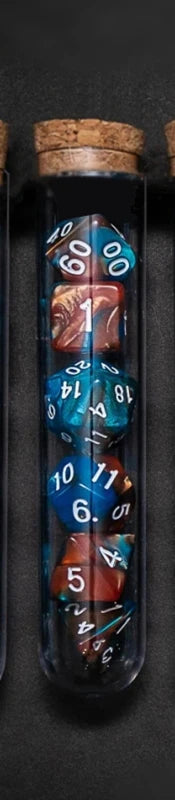 Transparent Polyhedral RPG TTRPG Dice Set 7Pcs/Set Fantasy Potion Flask | Tabletop Roleplaying Game