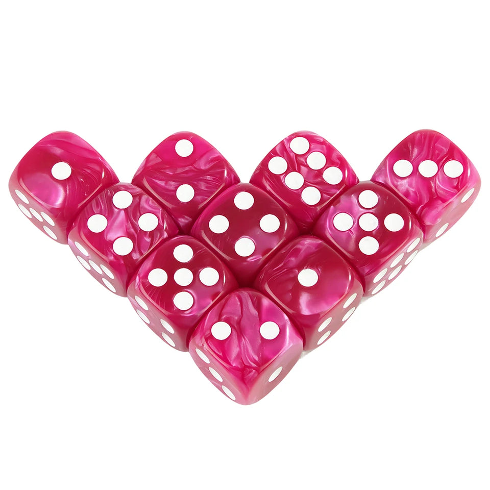 16MM Round Corner RPG Dice Set 6-Sided Marble Acrylic Dices for Tabletop Game Roleplaying Game Dice