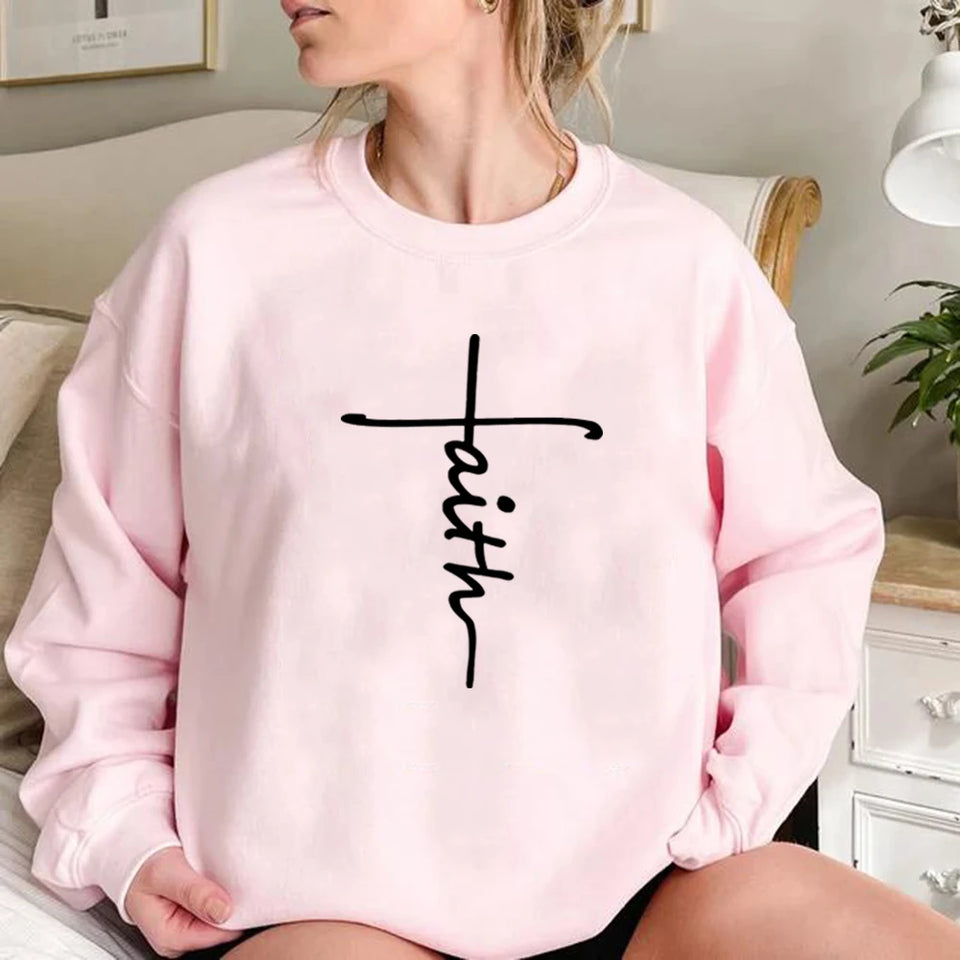 Faith Sweatshirt Christian Clothing Faith Cross Sweatshirt