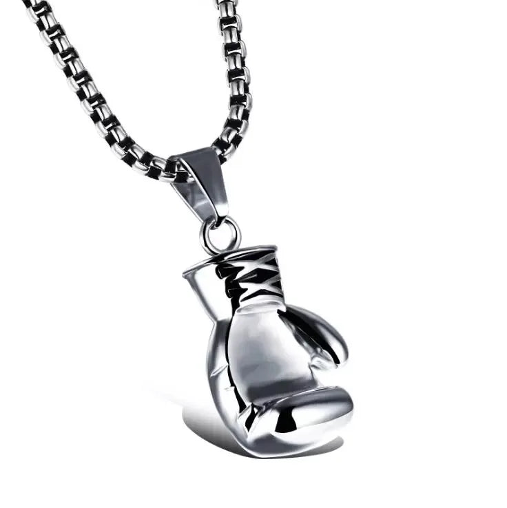 Gym Stainless Steel Dumbbell Necklace - Barbell Pendant Gym Weightlifting Barbell Chain Necklace