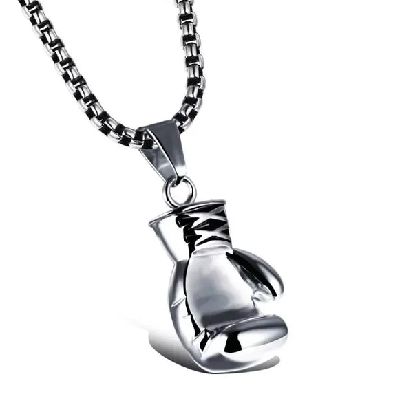 Gym Stainless Steel Dumbbell Necklace - Barbell Pendant Gym Weightlifting Barbell Chain Necklace
