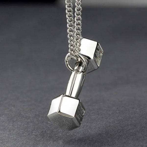 Gym Dumbbell Pendant Necklace | Barbell Dumbbell Gift Bodybuilding Necklace