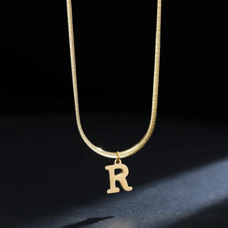 Elegant A-Z Stainless Steel Pendant Necklace
