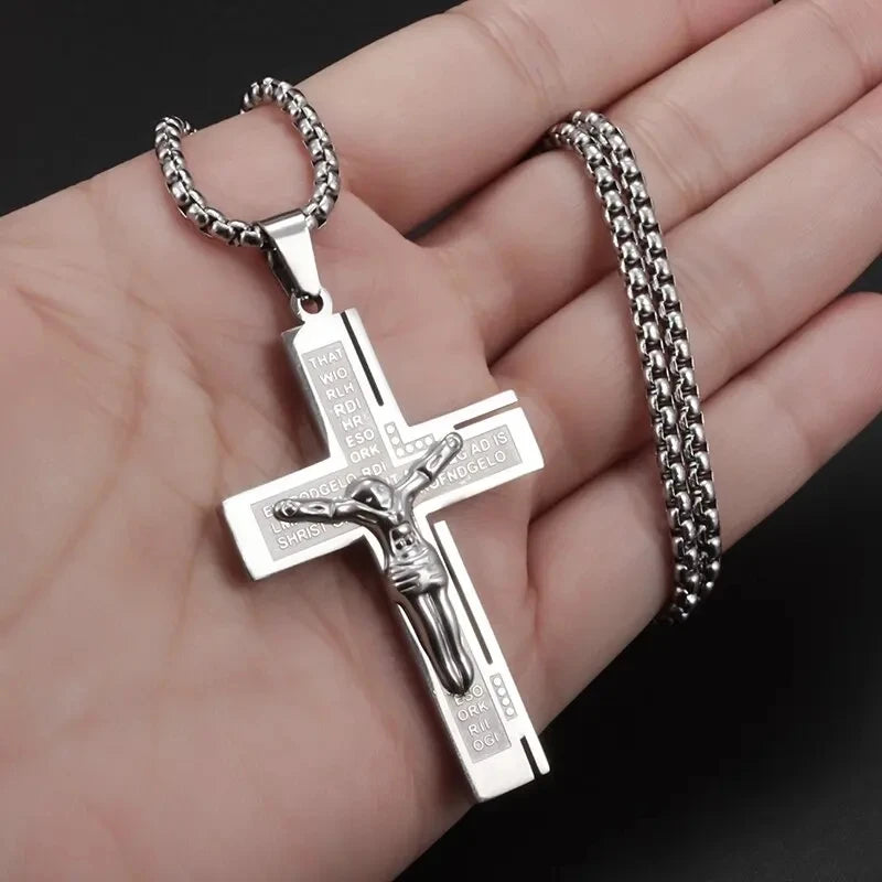 Jesus Christ Crucifix Gold Plated Cross Religious Necklace | Faith Jesus Necklace